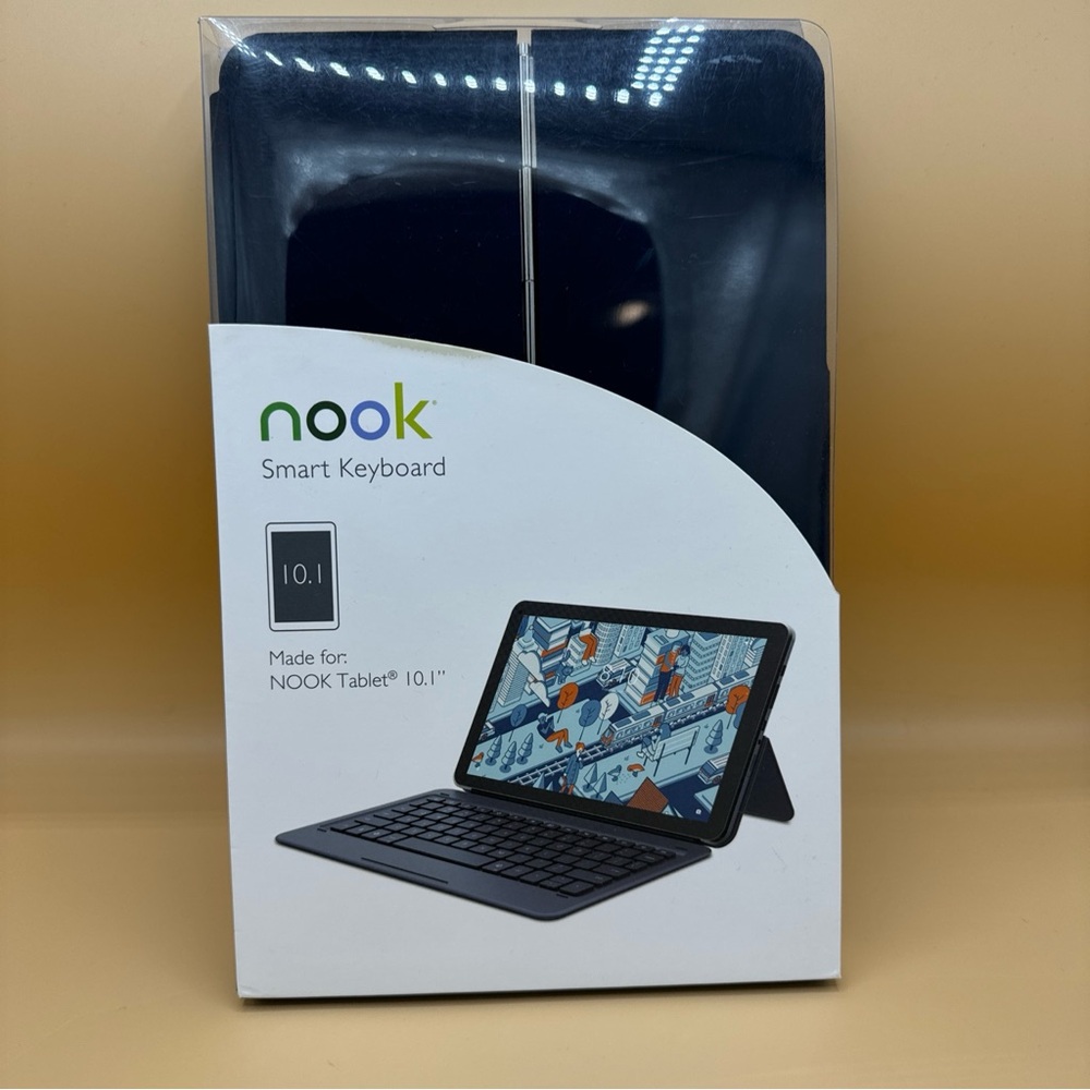 NOOK Tablet 10.1" Smart Keyboard w/Quick Connection - Black/Dark Blue Vinyl BNIP